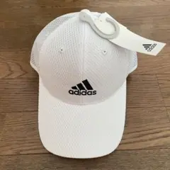 新品　adidas メッシュキャップ ジュニアサイズ ホワイト　54-57cm