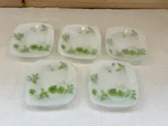 たち吉 ガラス皿 15cm 5枚セット フロスト フルーツ柄 取り皿 和モダン