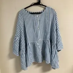 完売商品】✨ニコアンドCOMFORTリネンワイドブラウス オレンジ 