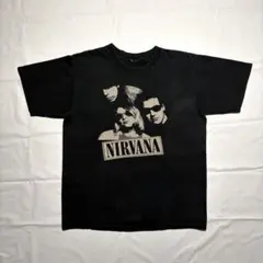 希少】00s NIRVANA バンドTシャツ カートコバーン 墨黒グランジa2