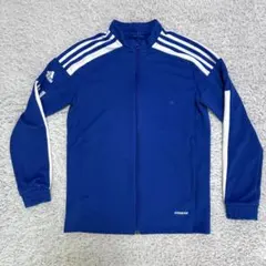 adidas 青 ジャージ 3本ライン 150 ジッパー　長袖