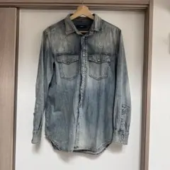 DIESEL デニムシャツ ダメージ加工 Sサイズ ヴィンテージ風