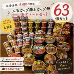 63食セット❣️市場価格18,086円相当！人気カップ麺　アソート 詰め合わせのサムネイル