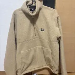 Stussy ベージュ ハーフジップ フリースジャケット M