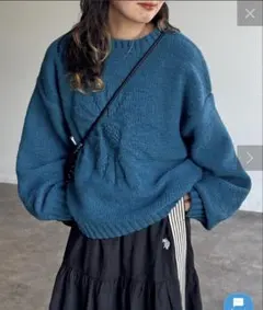 CPCM 同色花柄ジャガードニット