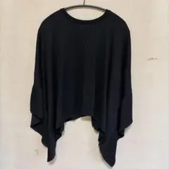 【美品】ザラ トラファルック変形ドルマンプリーツトップス ポンチョ風 黒