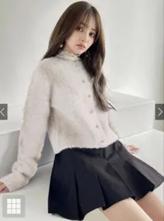 ウール混モヘヤタッチショート丈ニットカーディガン[an1232] カーディガン