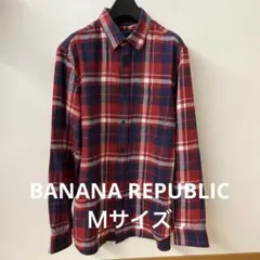 BANANA REPUBLIC M 長袖ネルシャツ 赤青チェック
