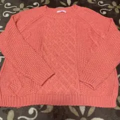 レディース ニット サーモンピンク フリーサイズ