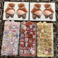 5点セット 3Dぷくぷくシール おしりシール　デコ 立体ステッカー シール帳にも