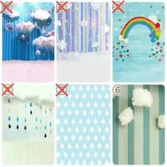 背景布【　梅雨C　】ペット、ドール撮影用　5月6月、雲、空、雨、虹、レインボー