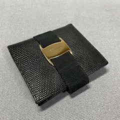 ✨ ピグ様❣️未使用級✨フェラガモ ヴァラリボン コンパクトウォレット リザード FERRAGAMO フェラガモ Ferragamo 財布 レディース ブランド