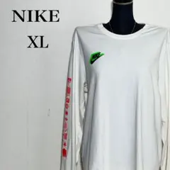 ナイキ 長袖Tシャツ スウォッシュロゴ 袖プリント 白系 XLサイズ