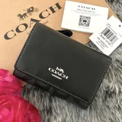 新品　正規品☆COACH コーチ　折り財布　メンズ　ブラック　 三つ折り財布
