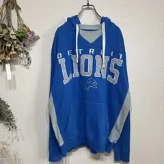 DETROIT LIONS プルオーバー パーカー ブルー