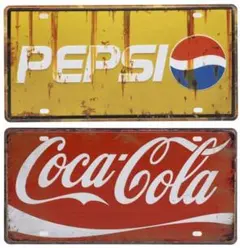 ペプシ コカコーラ　セット ブリキ 看板
