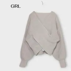 グレイル GRL カシュクール リブニット ボリューム袖 F ライトベージュ