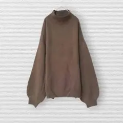 ロッキーモンロー　ニット　セーター　茶色　オーバーサイズ　ハイネック　大きめ