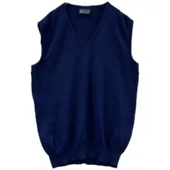 アンセット　メンズベスト　ジレ　ニット　紺無地　L　シンプル　春秋冬【2207】