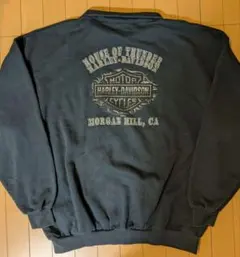 激レア　00s　ハーレーダビッドソン　スウェット　トレーナー　ハーフジップ　黒