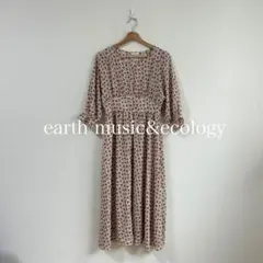 earth music&ecology 花柄 Vネック ワンピース 春 秋