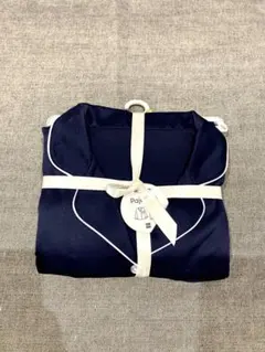 GU women サテンパジャマ長袖&ロングパンツ　ネイビー　M