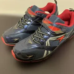 ほぼ未使用☆24センチ EE☆瞬足 ネイビー×レッド