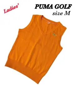 PUMA GOLF プーマゴルフ　ニット　ベスト　オレンジ　レディースM