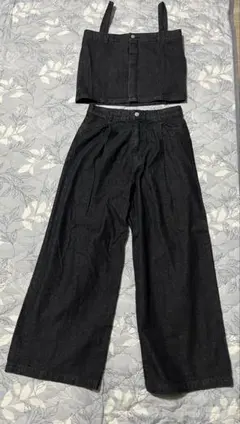 しまむら ビスチェ デニムパンツセット