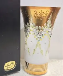 美品】ボヘミアガラス 花瓶 エーゲルマン（Egermann）チェコ グリーン