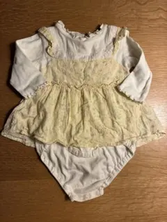 バースデイ　フリル付きロンパース 80