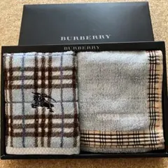 バーバリー フェイスタオル ウォッシュタオル ノバチェック 刺繍2枚セット