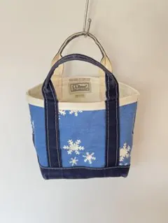 【レア】90's 雪柄 エルエルビーン ボートアンドトート ミニ トートバッグ