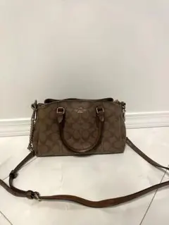COACH ミニセージキャリーオール ショルダーストラップ付き