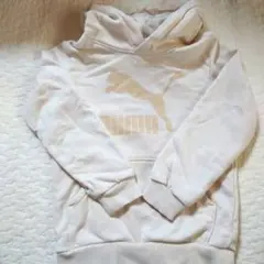 PUMA ホワイト フード付きパーカー 116サイズ
