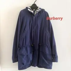 美品‼︎ バーバリー マウンテンパーカー フード付きコート ネイビー メンズ L