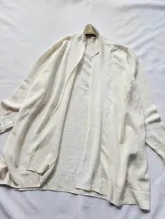 【新品】23区　麻　ホワイト　リネンカーディガン
