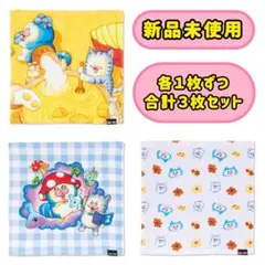【新品未使用】しまむら メロとタビ ハンドタオル 3 種セット まめきちまめこのサムネイル