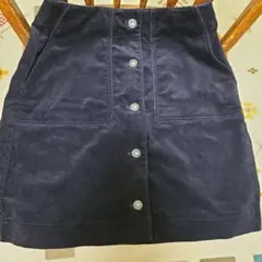 UNIQLO ネイビー コーデュロイ タイトスカート