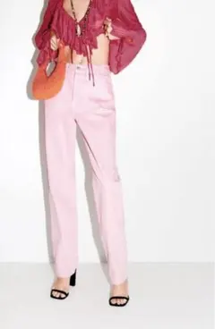 ZARA ピンク パンツ 36 / ザラ カラー デニム