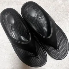 【厚底】ブラック　ビーチサンダル 滑り止め付き