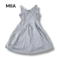 MIIA ミーア ウール混 ヘリンボーン柄　ミニワンピース Fサイズ　グレー系のサムネイル