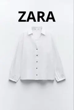ZARA ザラ　ラスティックストライプ柄シャツ