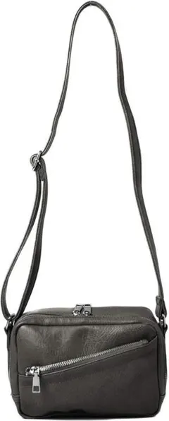 376 ショルダーバッグ 新品 レザー グレー メンズ レディース 男女兼用