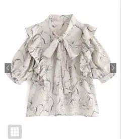 GRL 花柄ボウタイフリルブラウス