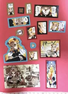 鬼滅の刃 煉獄杏寿郎 原作絵フレークシール 無限列車編 付録 特典 ステッカー