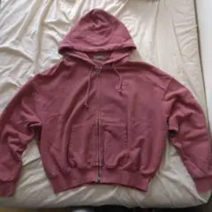 ADAMASTE double zip short hoodie ピンク - メルカリ