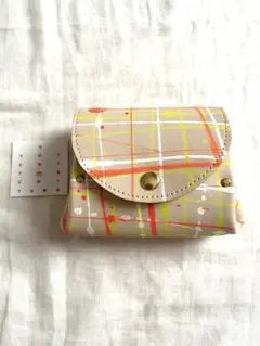 YUICHI TACHIYAMA ネオン　チェック　財布　本革　レザー　ユウイチ
