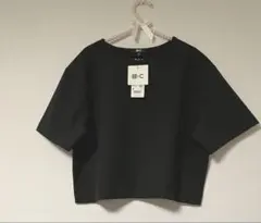 【新品未使用タグ付き】UNIQLO:C クレープジャージT ブラック　黒のサムネイル