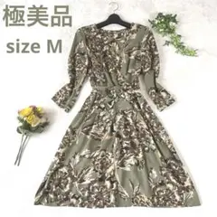 【極美品】Spick＆Span ワンピース 日本製 Aライン グリーン 38 春